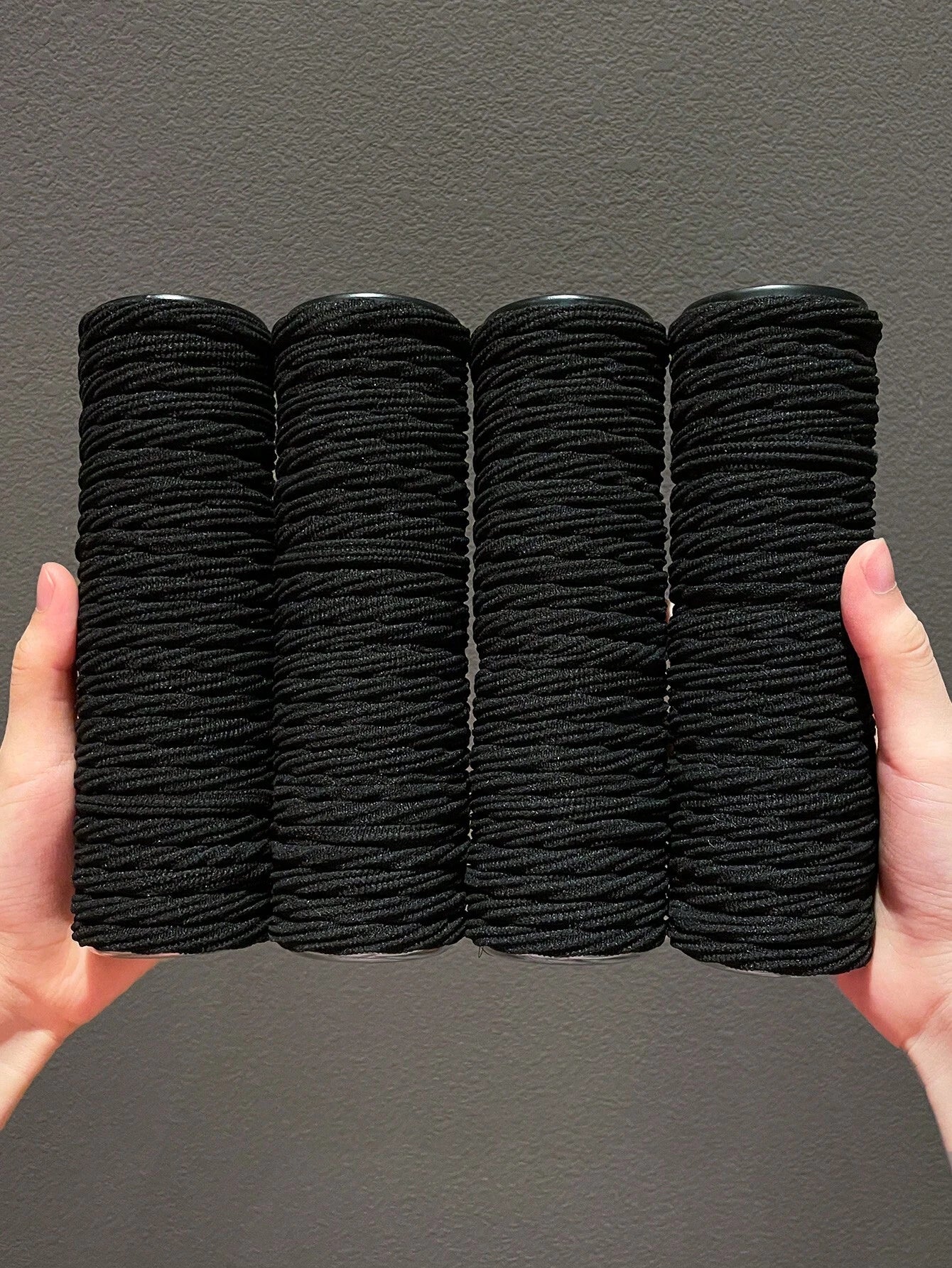 100 piezas Elásticos de cabello negros simples y de alta elasticidad, accesorios de cabello versátiles para mujeres
