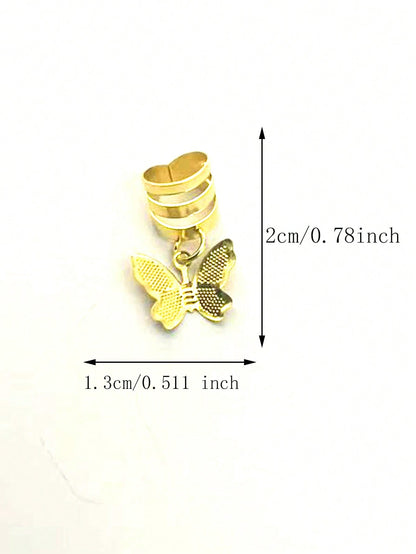 10 piezas de anillos de cuentas de pelo de trenza de mariposa, accesorios de pelo de estilo vintage para niñas