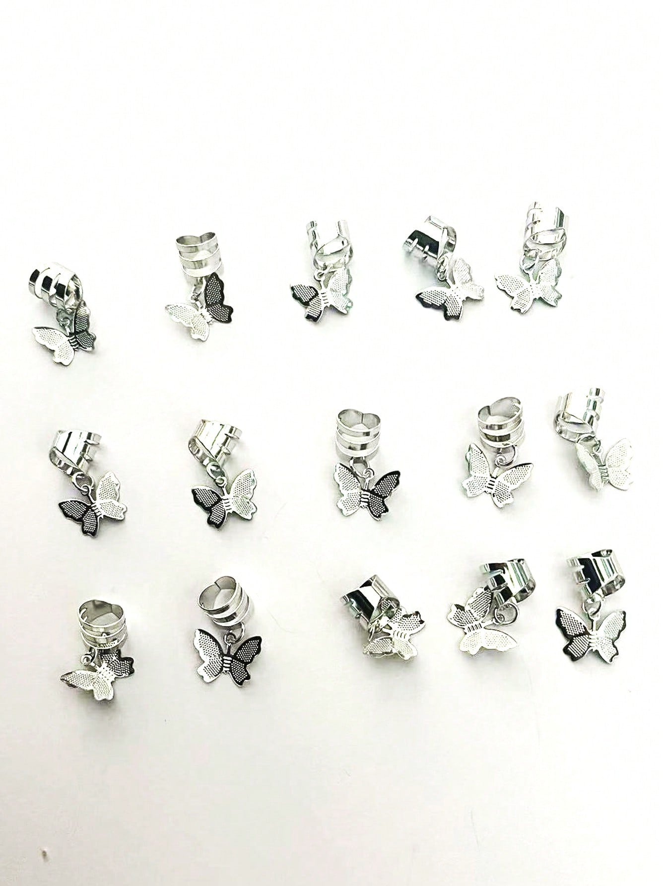 10 piezas de anillos de cuentas de pelo de trenza de mariposa, accesorios de pelo de estilo vintage para niñas