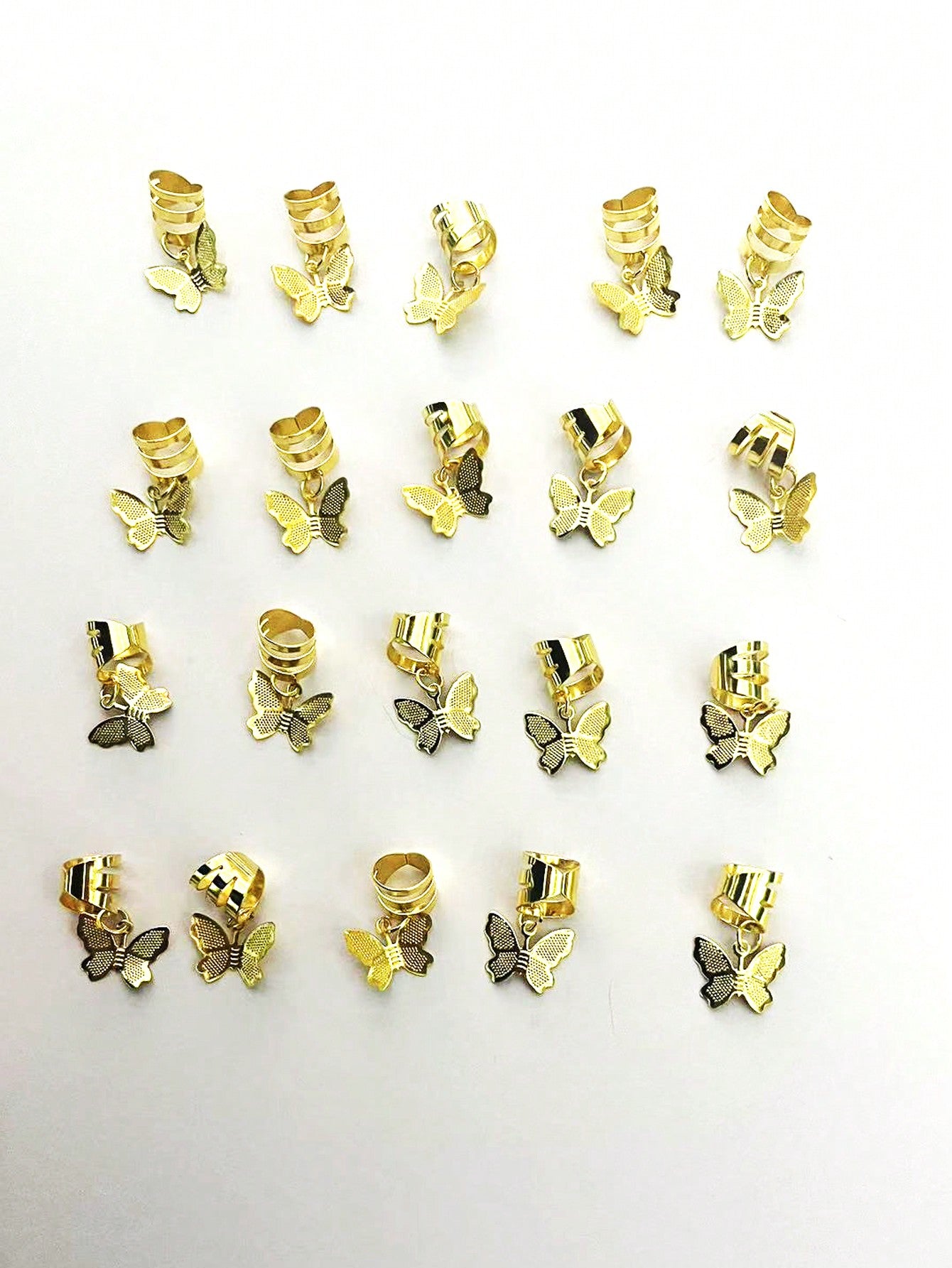 10 piezas de anillos de cuentas de pelo de trenza de mariposa, accesorios de pelo de estilo vintage para niñas