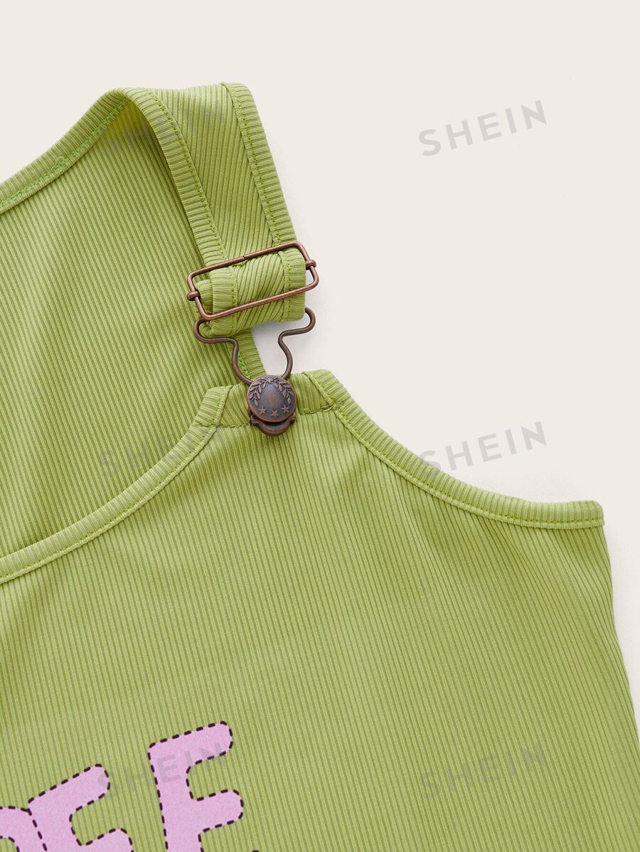 ROMWE Top tank con estampado de letra