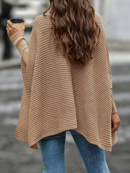 SHEIN LUNE Poncho cuello alto de manga murciélago