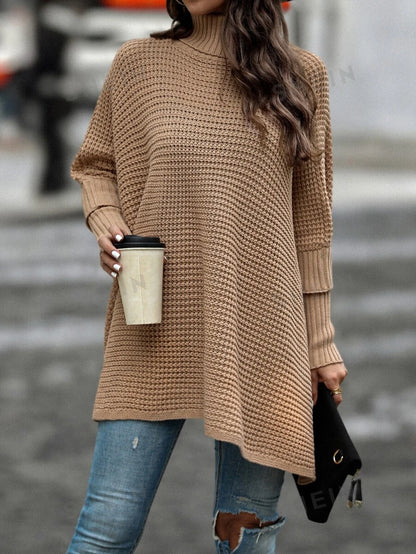 SHEIN LUNE Poncho cuello alto de manga murciélago