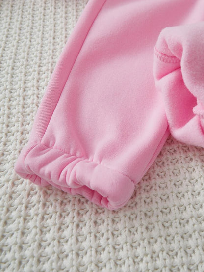 SHEIN Sudadera De Hombro Caído Con Gráfico De Letra De Niña Joven Y Pantalones Deportivos