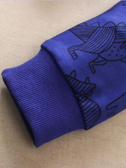 SHEIN Chico joven Pantalones deportivos con sudadera con estampado de dinosaurio