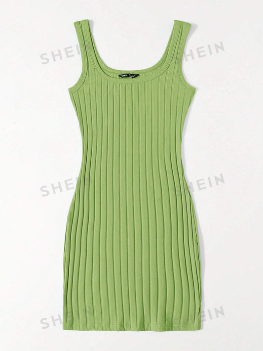 SHEIN Essnce Vestido ajustado tejido de canalé
