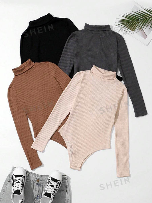 SHEIN LUNE 1 piezas Body unicolor con cuello alto