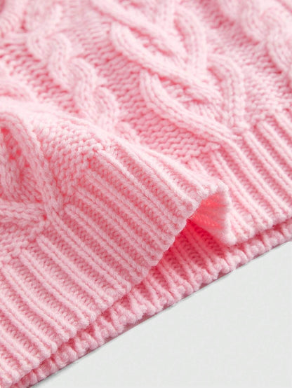 ROMWE Kawaii Suéter Tipo Jersey Con Diseño De Corazón De Amor Ahuecado Para El Día De San Valentín mujer