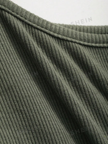 Dazy Designer Top De Manga Larga Con Corte Trasero