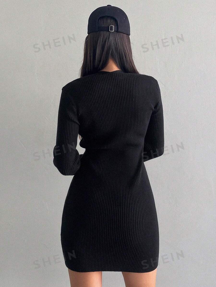 Dazy Star Vestido Suéter De Cuello Reina Ana Para Mujer