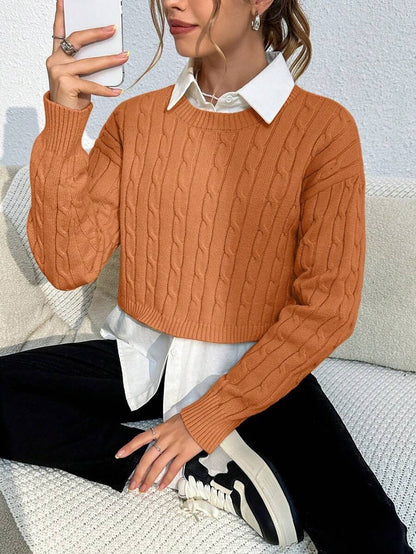 SHEIN Qutie Suéter De Cuello Redondo Y Manga Larga Para Mujer