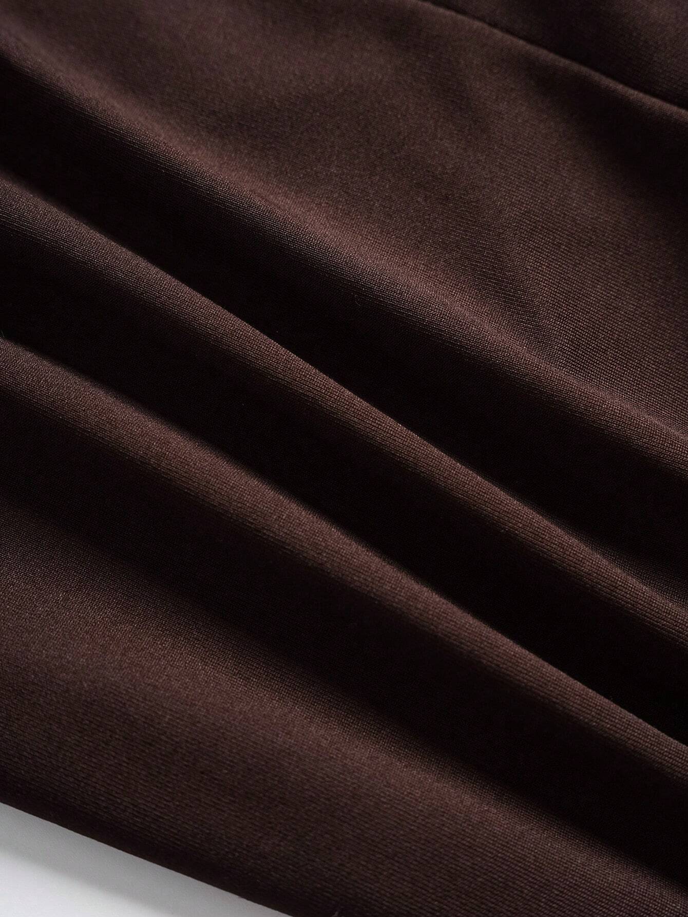 SHEIN Slayr Monos ajustado para mujer de unicolor con detalle de volantes sin espalda