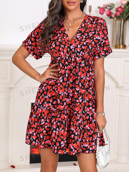 SHEIN VCAY Vestido Estampado Con Relleno De Amor Para Mujer