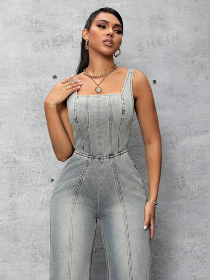 SHEIN SXY Mono Vaquero Sin Mangas Lavado