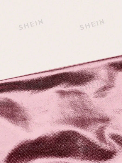 SHEIN VCAY Top De Camisola Plisado Con Escote En V Para Mujer Con Correas Cruzadas En La Espalda