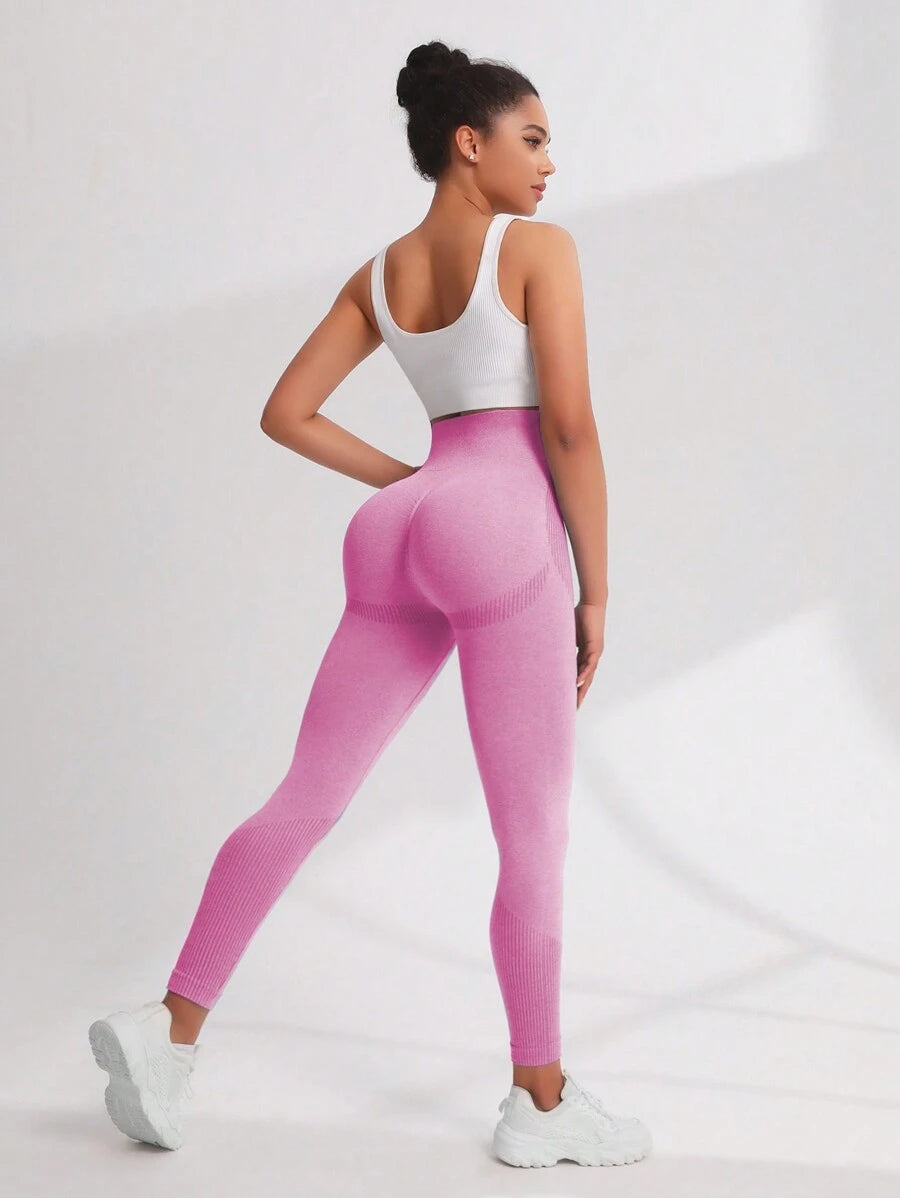 SHEIN Sport Studio Mallas Deportivas Sin Costuras De Cintura Alta Mujer