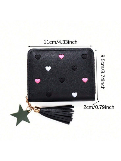 1 PIEZA Nuevo monedero bolso de tarjetas de PU, billetera corta y linda pequeña monedero, mini bolsa de almacenamiento para decoración del hogar, bolsa de viaje, bolsa de maquillaje.