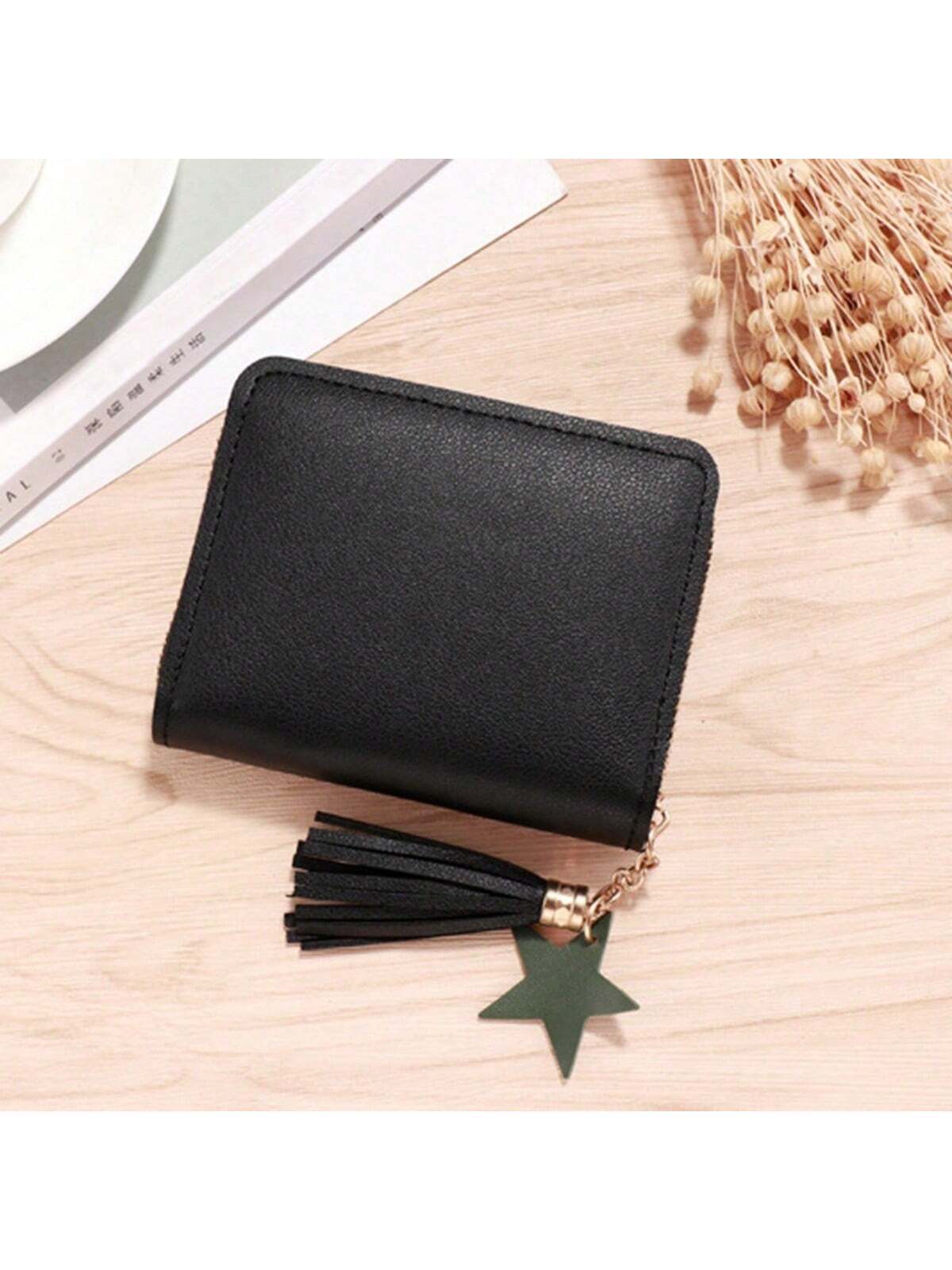 1 PIEZA Nuevo monedero bolso de tarjetas de PU, billetera corta y linda pequeña monedero, mini bolsa de almacenamiento para decoración del hogar, bolsa de viaje, bolsa de maquillaje.