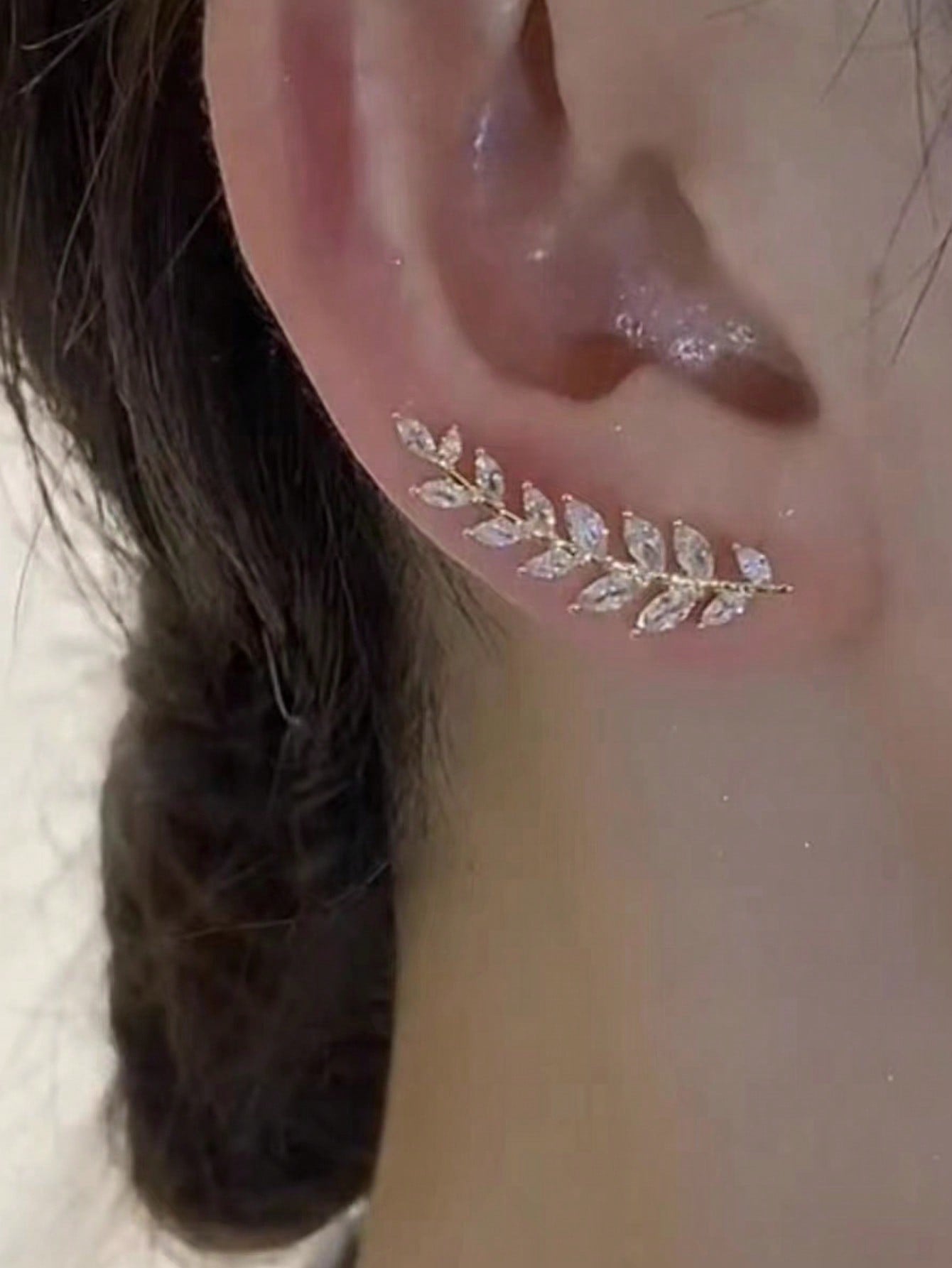 1 Par Puente De Oreja Elegante Con Diseño De Borlas De Espiga De Trigo, Aretes Seguros, Ligeros, Versátiles Y Exquisitos Para El Uso Diario De Las Mujeres