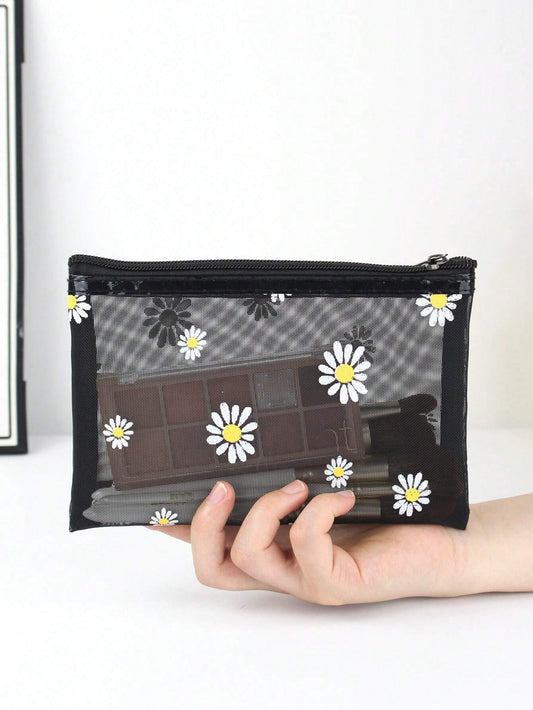 1 Pieza Bolsa De Viaje Y Almacenamiento En El Hogar De Malla Transparente Portátil Para Cosméticos Y Herramientas De Belleza,cosmetiquera neceser neceseres de maquillaje
