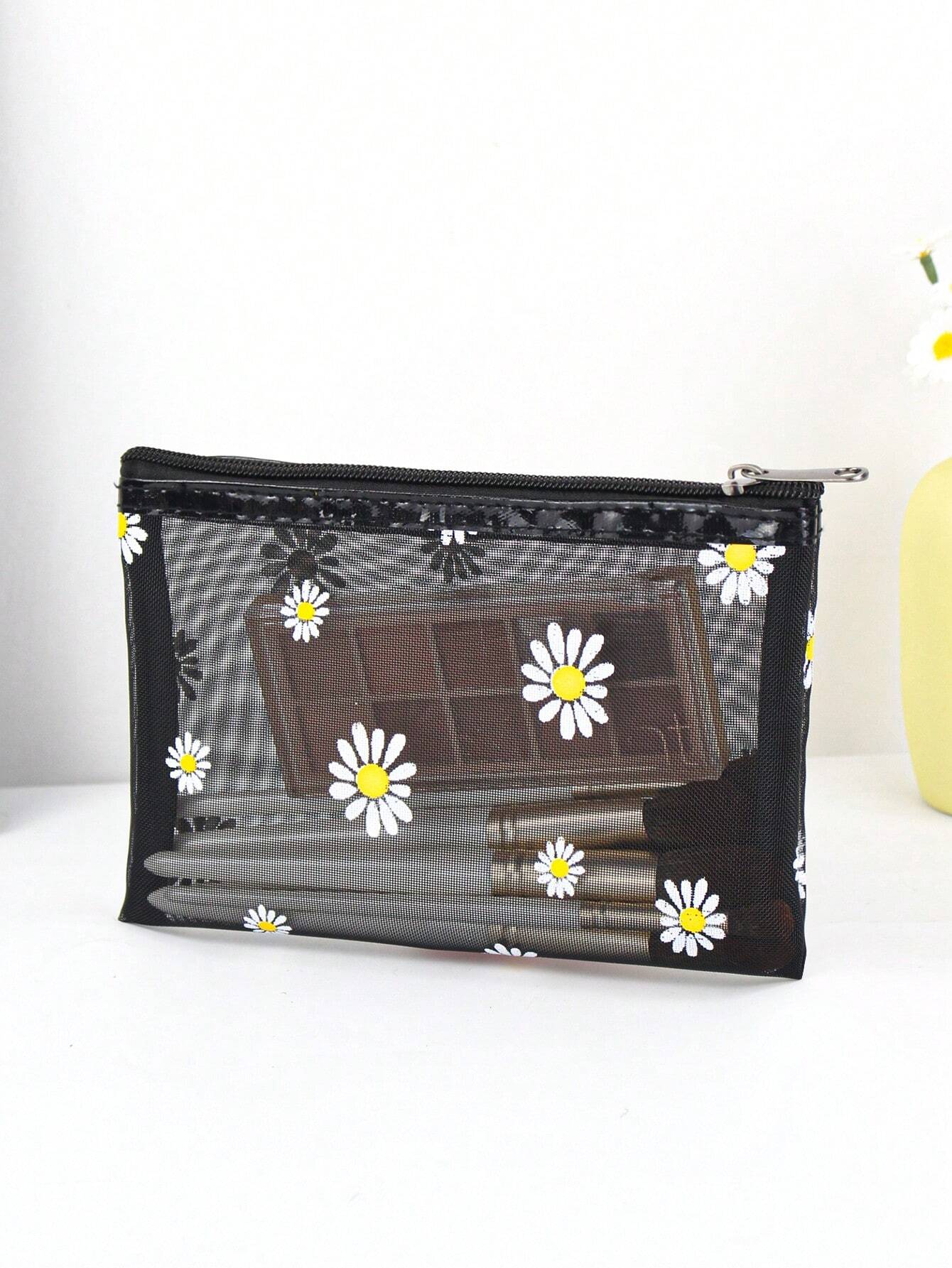 1 Pieza Bolsa De Viaje Y Almacenamiento En El Hogar De Malla Transparente Portátil Para Cosméticos Y Herramientas De Belleza,cosmetiquera neceser neceseres de maquillaje