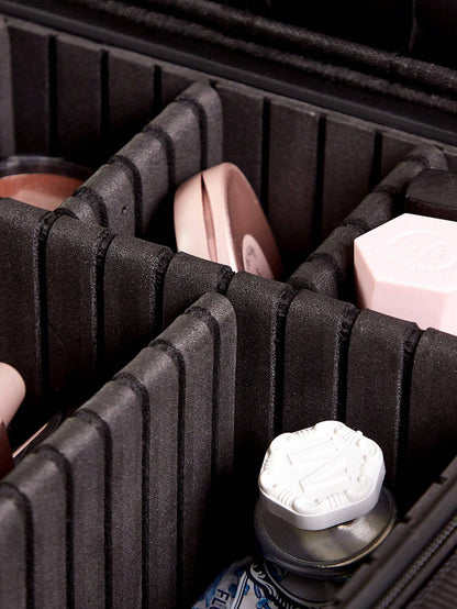 1 Pieza Bolso de maquillaje de viaje multifuncional de gran capacidad color negro clasificado para mujeres y niñas, neceser de maquillaje, bolsa de cuidado de la piel, neceser de artículos de tocador