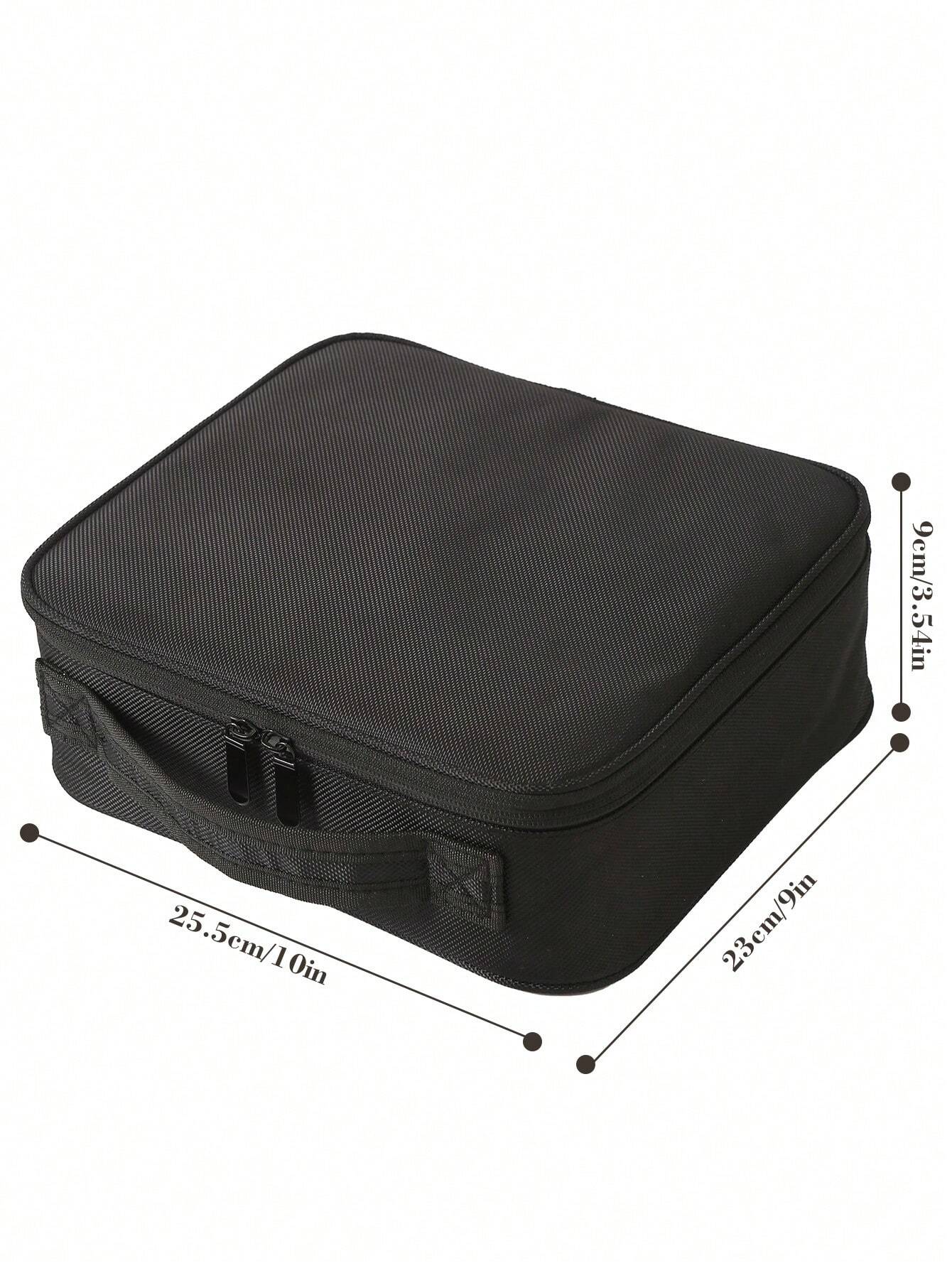1 Pieza Bolso de maquillaje de viaje multifuncional de gran capacidad color negro clasificado para mujeres y niñas, neceser de maquillaje, bolsa de cuidado de la piel, neceser de artículos de tocador