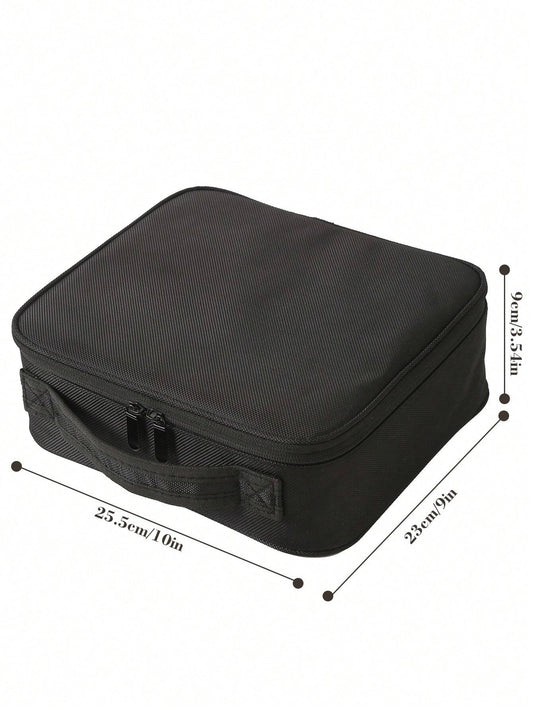 1 Pieza Bolso de maquillaje de viaje multifuncional de gran capacidad color negro clasificado para mujeres y niñas, neceser de maquillaje, bolsa de cuidado de la piel, neceser de artículos de tocador