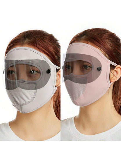 1 Pieza Máscara De Protección Solar De Seda De Hielo Con Visera, Gafas De Sol Y Protección Uv Para Ciclismo En Primavera/verano, A Prueba De Polvo Y Con Cobertura Facial Completa