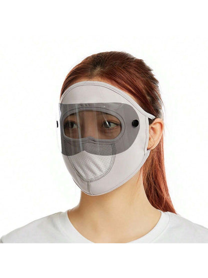 1 Pieza Máscara De Protección Solar De Seda De Hielo Con Visera, Gafas De Sol Y Protección Uv Para Ciclismo En Primavera/verano, A Prueba De Polvo Y Con Cobertura Facial Completa