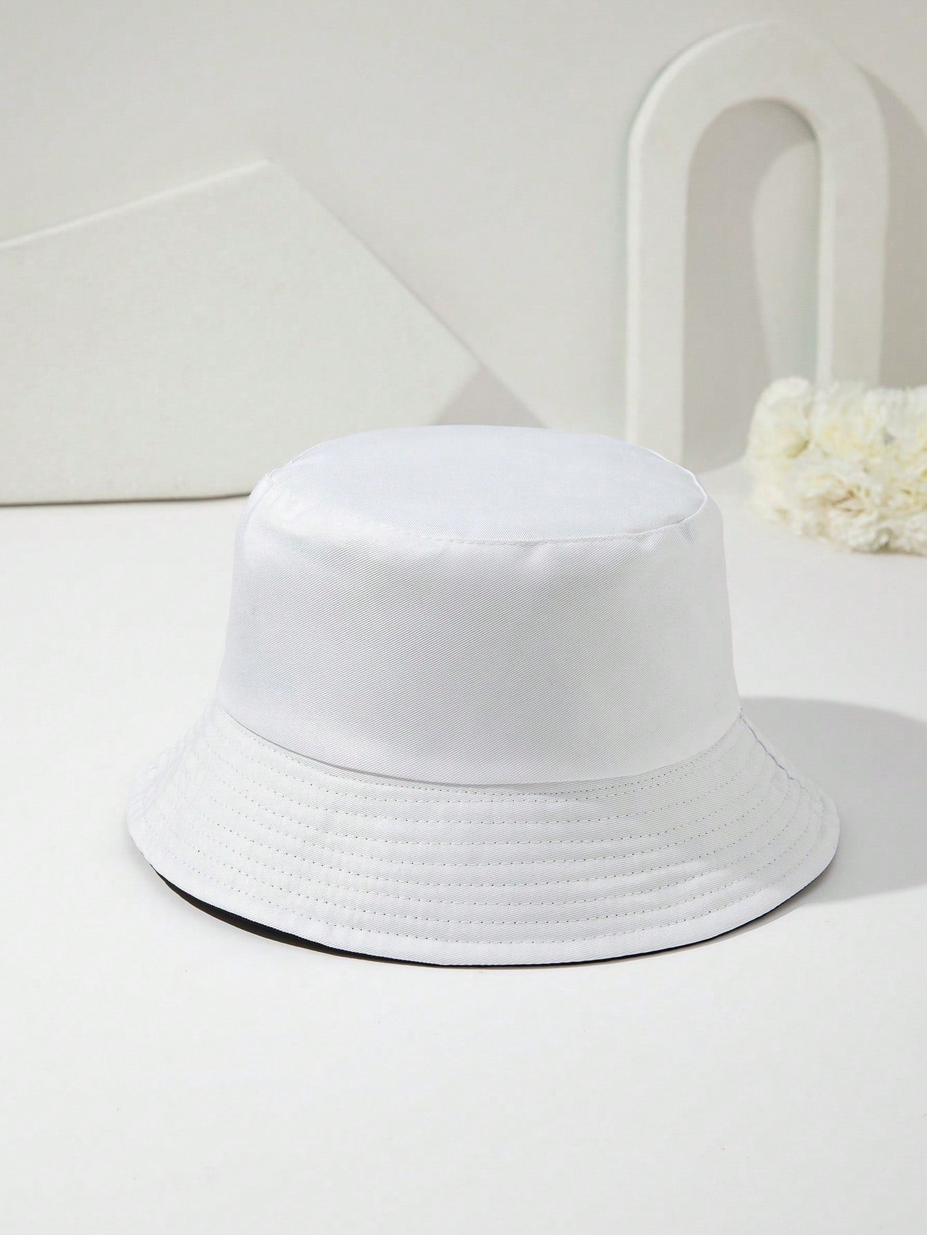 1 Pieza Sombrero De Cubo Con Protección Solar De Doble Cara, Color Sólido