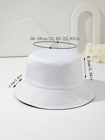 1 Pieza Sombrero De Cubo Con Protección Solar De Doble Cara, Color Sólido