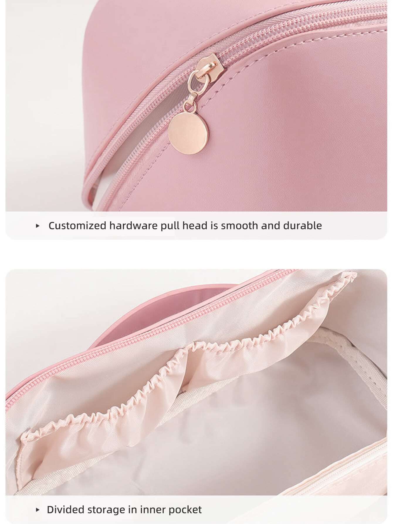 1 bolsa de cosméticos con forma de nube rosa, bolsa de artículos de tocador de viaje multifuncional con ranura para cepillo, organizador de maquillaje portátil, fácil de limpiar Black Friday.
