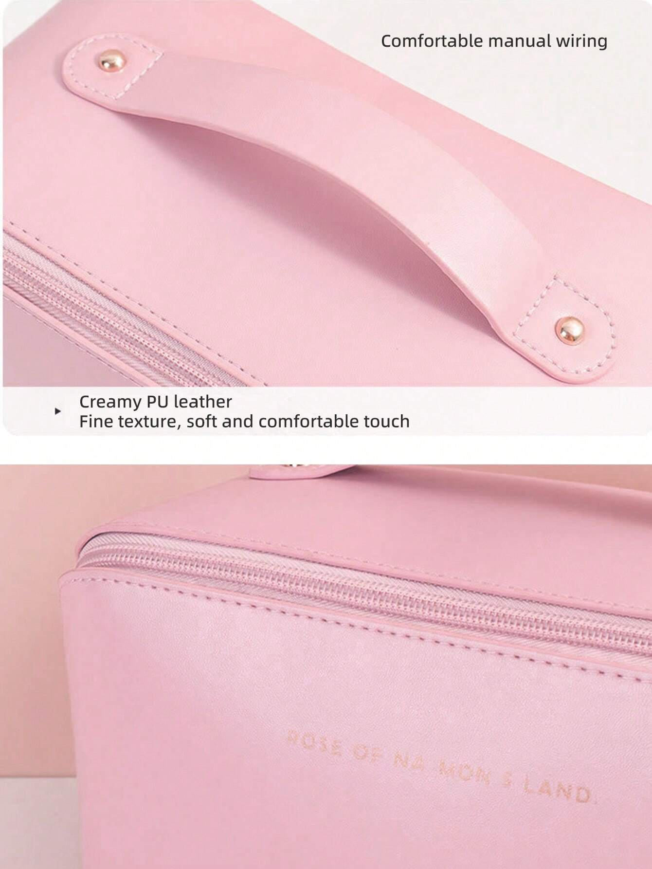 1 bolsa de cosméticos con forma de nube rosa, bolsa de artículos de tocador de viaje multifuncional con ranura para cepillo, organizador de maquillaje portátil, fácil de limpiar Black Friday.