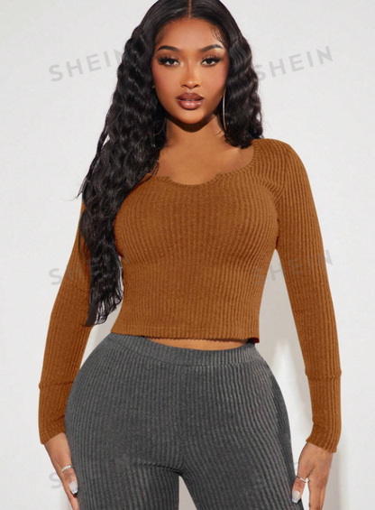 SHEIN SXY Camiseta corta sólida