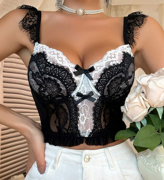 SHEIN Sostenes Decorados De Encaje Con Lazo Para Mujer