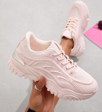 Cuccoo Everyday Collection Zapatos De Mujer, Moda, Suela Gruesa, Ligeros, Color Rosa, Zapatillas De Deporte Al Aire Libre