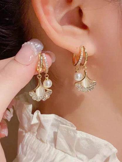 1 par Pendientes de moda con estilo vintage y lujosos, con chispas para mujer, regalo para fiesta/vacaciones