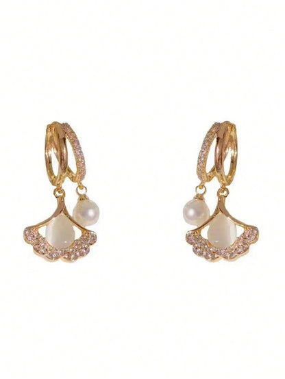 1 par Pendientes de moda con estilo vintage y lujosos, con chispas para mujer, regalo para fiesta/vacaciones
