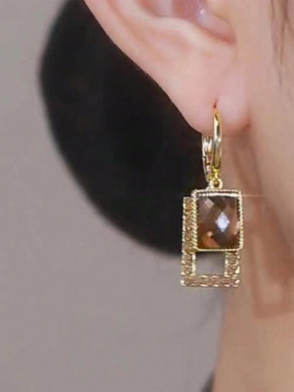 1 par Pendientes de moda con estilo vintage y lujosos, con chispas para mujer, regalo para fiesta/vacaciones