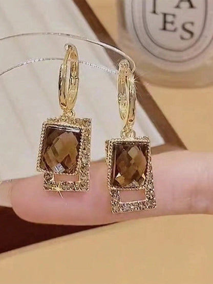 1 par Pendientes de moda con estilo vintage y lujosos, con chispas para mujer, regalo para fiesta/vacaciones
