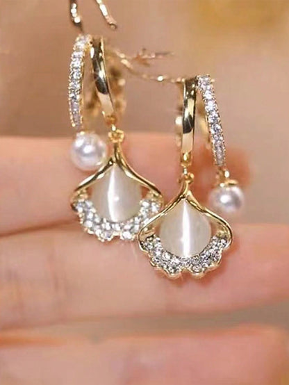 1 par Pendientes de moda con estilo vintage y lujosos, con chispas para mujer, regalo para fiesta/vacaciones