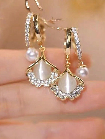 1 par Pendientes de moda con estilo vintage y lujosos, con chispas para mujer, regalo para fiesta/vacaciones