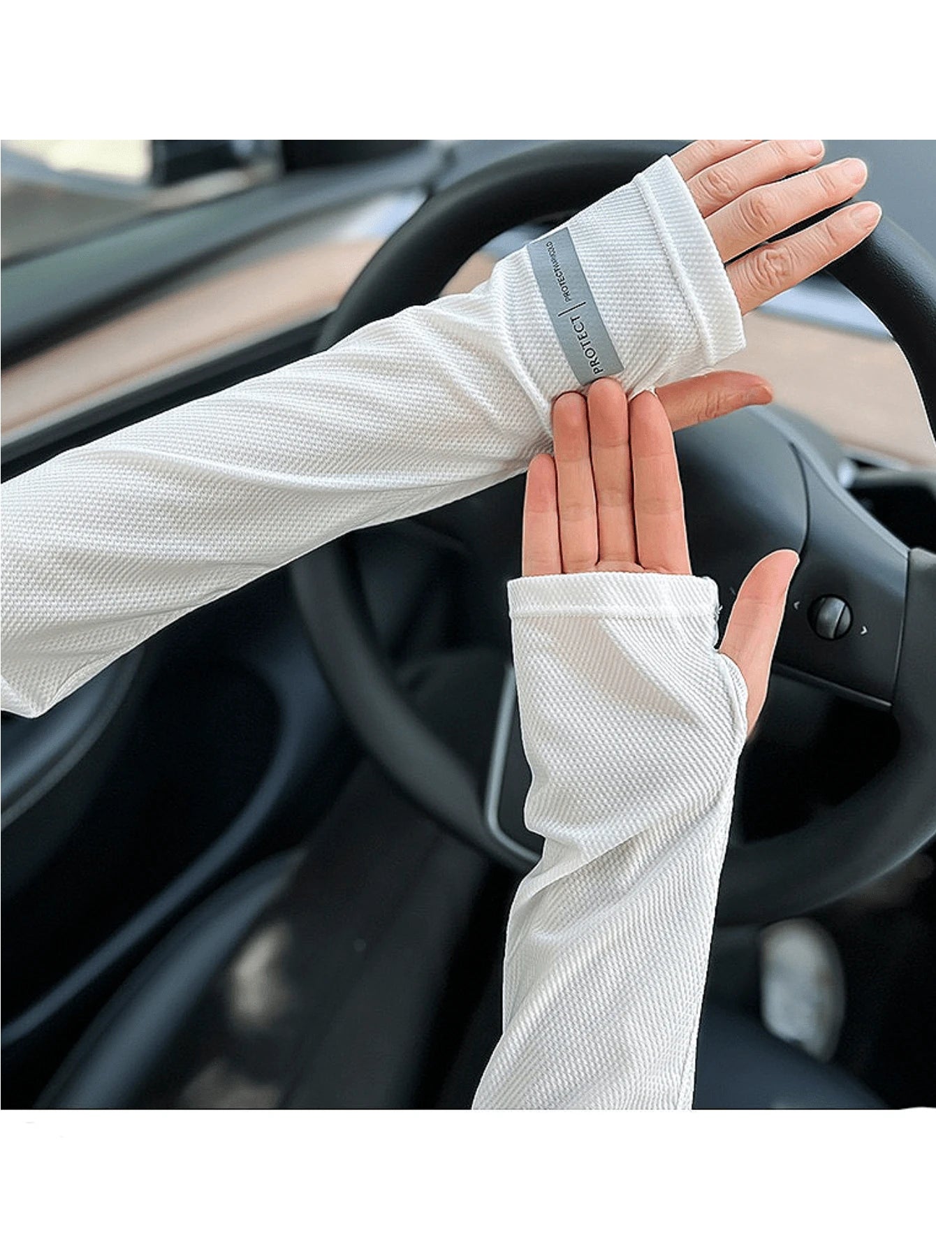 1 par de mangas de brazo sueltas y con malla multicolor para mujer, simples y elegantes, ideales para llevar a diario en el verano y proteger del sol