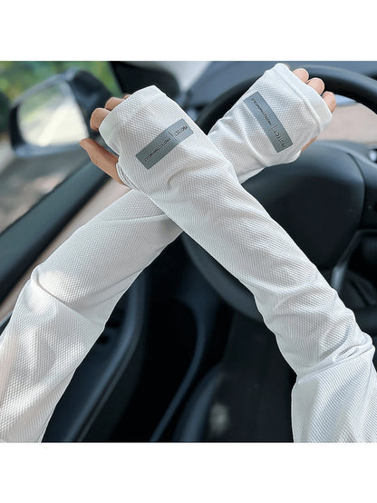 1 par de mangas de brazo sueltas y con malla multicolor para mujer, simples y elegantes, ideales para llevar a diario en el verano y proteger del sol