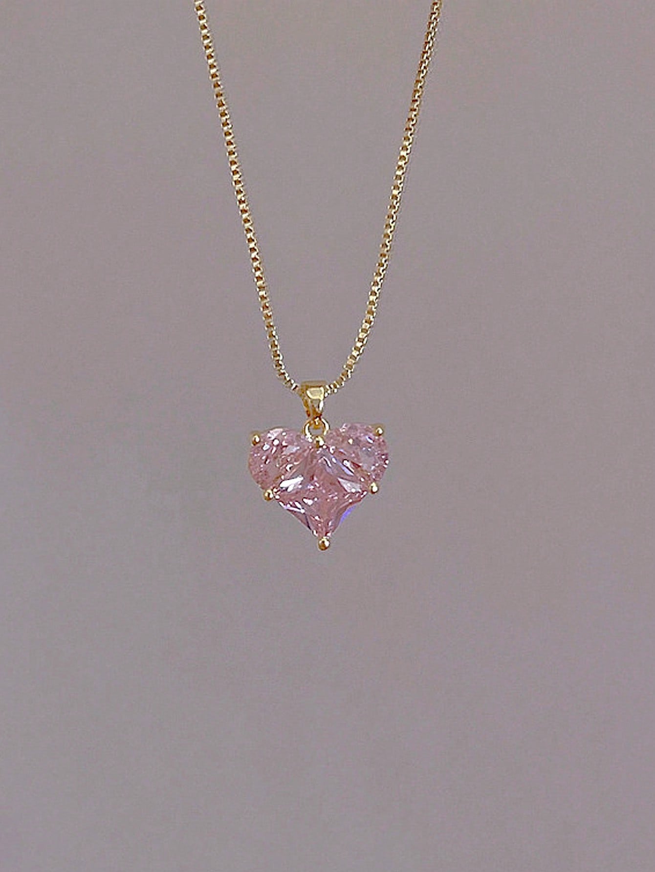 1 pieza/2 piezas Collar con colgante de corazón decorado con cristal, accesorio de joyería elegante y de moda adecuado para mujeres y niñas, regalo ideal