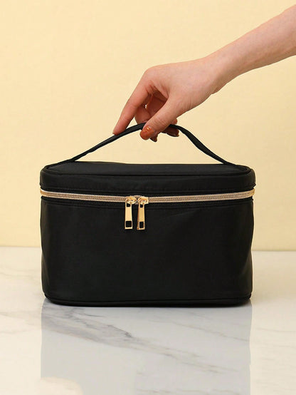 1 pieza Bolsa de cosméticos de gran capacidad, bolsa de almacenamiento de viaje multifunción, bolsa de lavado portátil impermeable con asa, bolsa de cosméticos