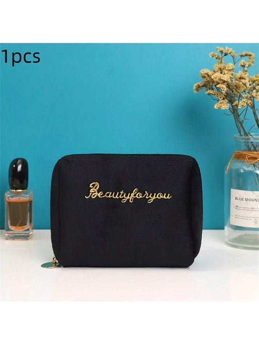 1 pieza Bolsa de cosméticos de gran capacidad, estuche cilíndrico para lápiz labial, organizador de maquillaje portátil