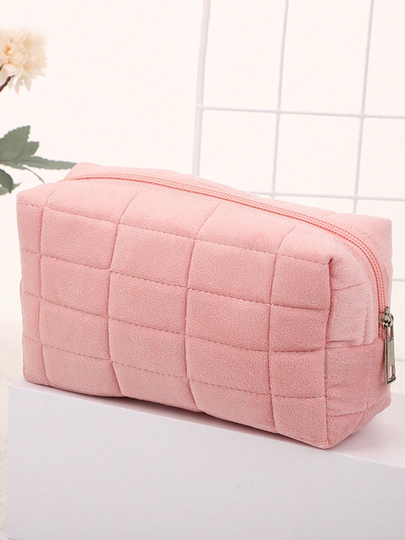 1 pieza, Bolsa de maquillaje de gran capacidad, bolsa de almacenamiento con cierre rojo, bolsa de tocador portátil para viaje, bolsa de maquillaje, bolsa de cosméticos, organizador de vacaciones, organizador de maquillaje de gran capacidad