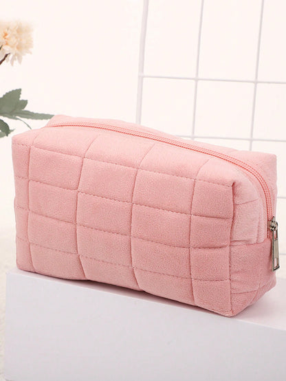 1 pieza, Bolsa de maquillaje de gran capacidad, bolsa de almacenamiento con cierre rojo, bolsa de tocador portátil para viaje, bolsa de maquillaje, bolsa de cosméticos, organizador de vacaciones, organizador de maquillaje de gran capacidad